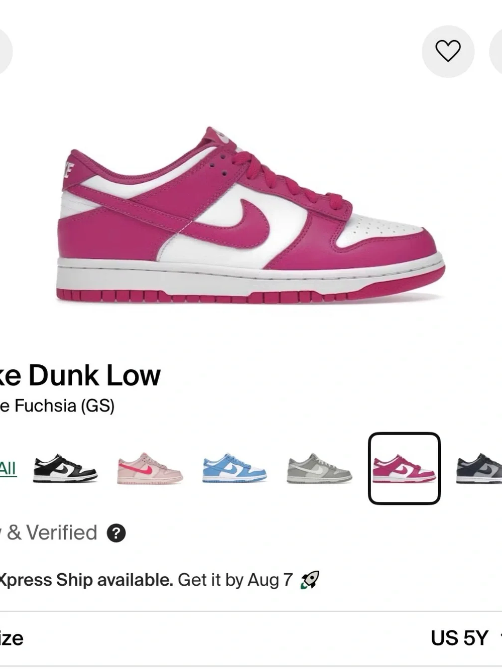 Nike Dunk Low GS White & Fuchsia Pink
